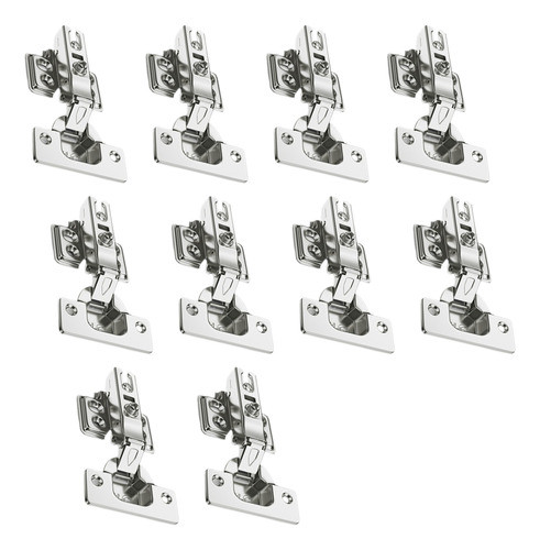 10 Dobradiça Calco Fixo Reta 35mm Inox (pistão/amortecedor) 0