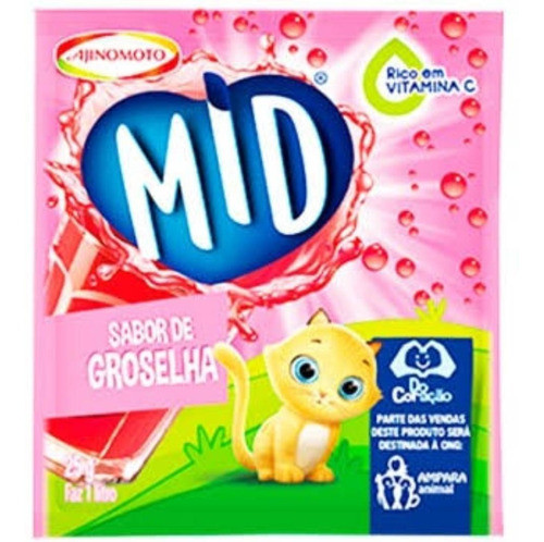 Refresco Em Pó Mid Groselha 20gr - Kit Com 30 0