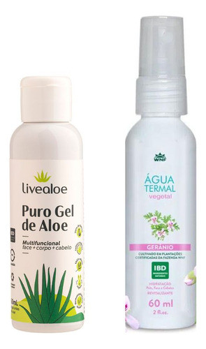 Kit Skincare Viagem Água Termal Gerânio Loção De Aloe Vera 0