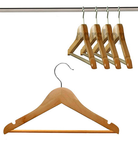 Perchas De Madera Infantiles Para Niños Bebes Ropa Premium X 10 Unid. 1