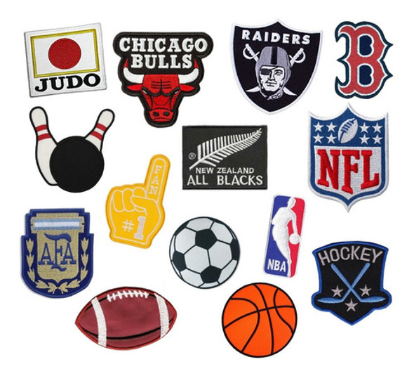 10 Parches Apliques Bordados Deportes Futbol Rugby Basquet 0