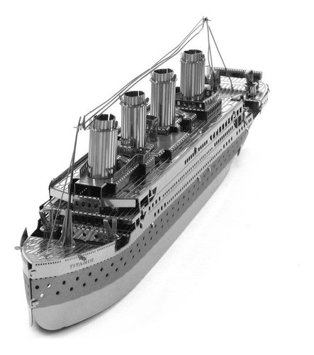 Diy 3d Titanic Em Metal Prata Prateado Para Montar Em Casa 1