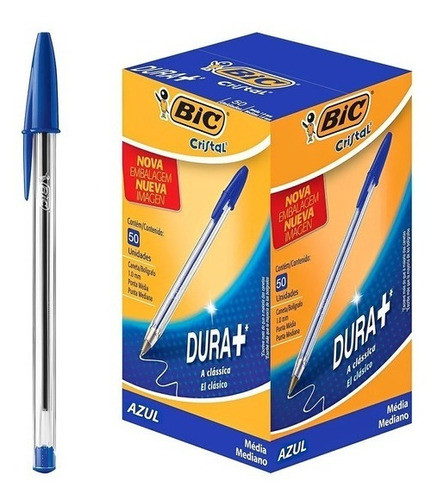 Caneta Esferográfica Bic Cristal Azul - Caixa 50 Unidades Exterior Transparente 0