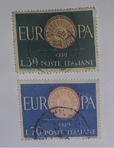 2 Selos Antigos Italia - Europa  -  1960 0