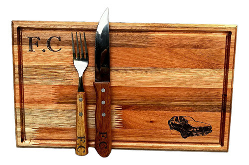 Tabla Para Asado Y Cubiertos Grabado Personalizado Regalo 0