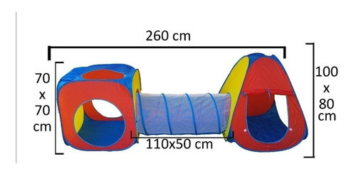 Toca Barraca Infantil 3 Em 1 Com Tunel + 100 Bolinhas 1