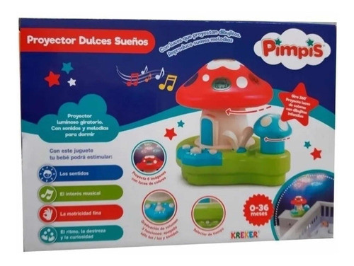 Hongo Proyector Giratorio Con Melodias Y Luces Suave Volumen 1