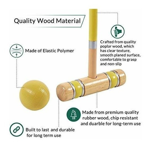 Juego De Croquet Croket Premium 6 Palos 71 Cm Con Estuche 1