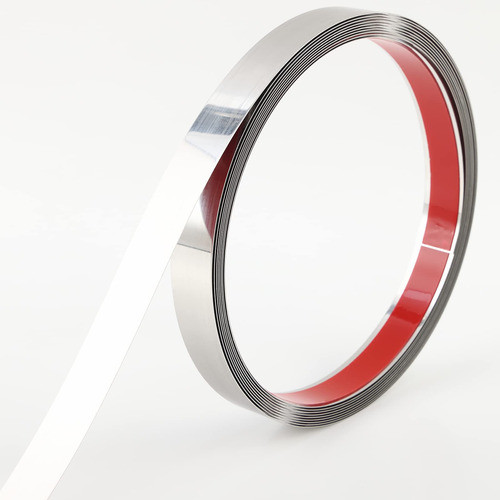 Moldura Plana Acero Inox Plateado Espejo 4cm X 5m 1