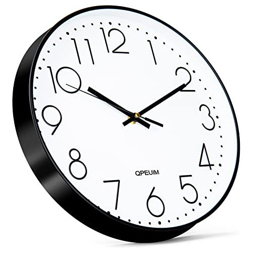 Reloj De Pared 30 Cm Fondo Blanco Sencillo Elegante 1