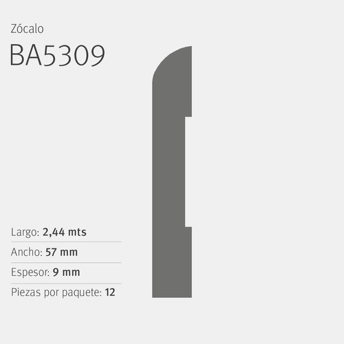 Moldura Zocalo Mdf Blanco Egger 2,44 Mts Espesor 9 Mm Ba5309 1