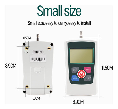 Medidor De Fuerza Digital Con 4 Unidades De Medida, Precisió 1