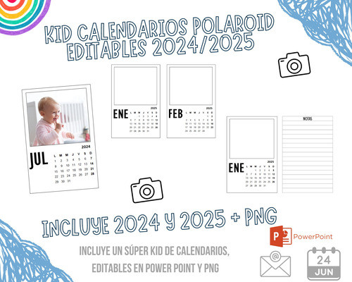 Kid Imprimible Calendarios Almanaque 4xa4 Incluye Png + Edit 1