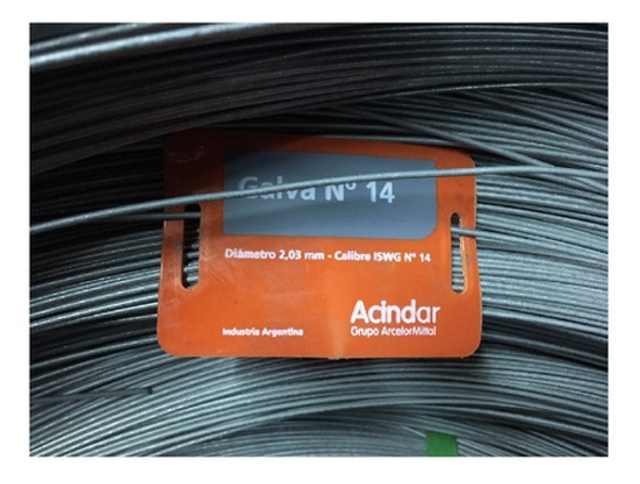 Alambre Liso Galvanizado Nº 14  X  20 Kg Acindar (800mts) 1