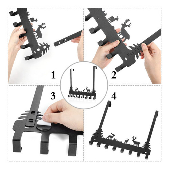 Wiemelier Paquete De 2 Ganchos Negros Para Colgar Sobre La P 1 Wiemelier Paquete De 2 Ganchos Negros Para Colgar Sobre La P 1