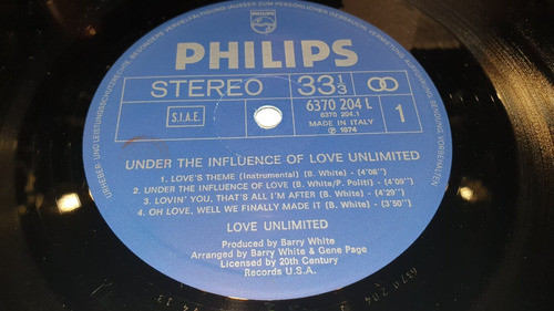 Love Unlimited Under The Influence Of Lp Vinilo Italy 1974 1