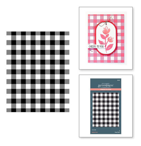 Placa De Prensa Metal Buffalo Plaid 15,2 Cm X 10,8 Cm 1