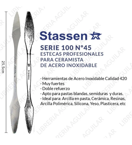 Estecas Profesional Serie 100 Nº45 Acero Inoxidable Stassen 1