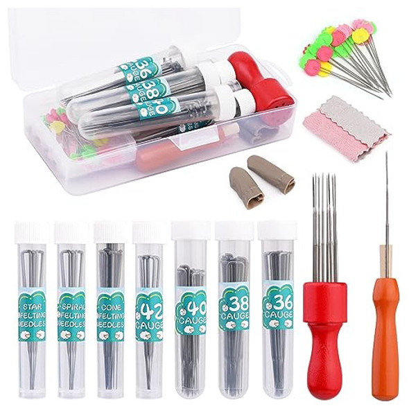 Agujas Para Fieltro Set 114u 9medidas + Accesorios 0
