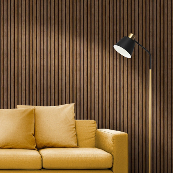 Papel De Parede Ripas De Madeira Marrom Café Adesivo 15m 1