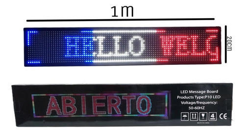 Cartel Letras Led Programable Led Wifi Aprox 1 Mts X 20 Rgb 1