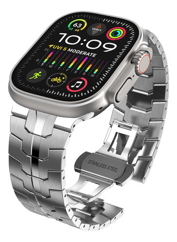 Malla Para Apple Watch Series 9/8/7/se Ultra 2 49mm Plata_b 0