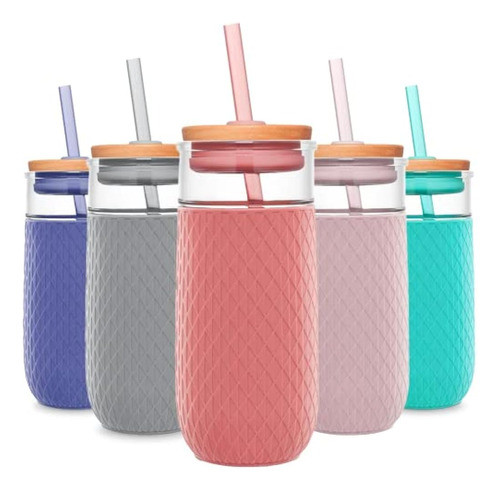 Vaso De Vidrio Ello Devon Con Funda Protectora De Silicona Q 0