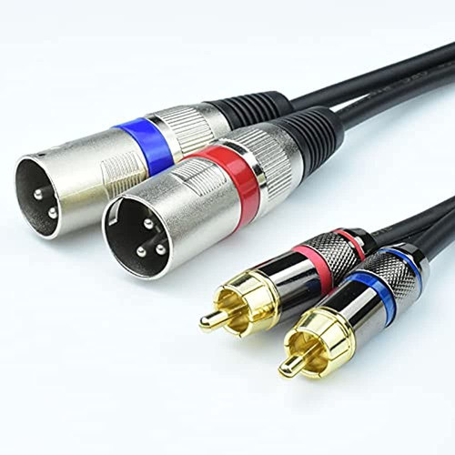 Adaptador De Cable Mugteeve Dual Rca Macho A Dual Xlr Macho, 0