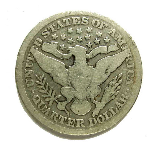 Antiguo ¼ Dólar De Plata Tipo Barber 1898 Muy Bien Vea Fotos 1