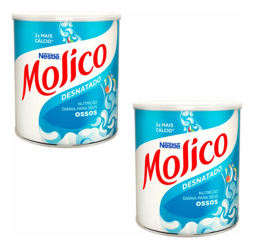 Kit Com 2 Latas Leite Pó Desnatado Molico Lata 280g 0