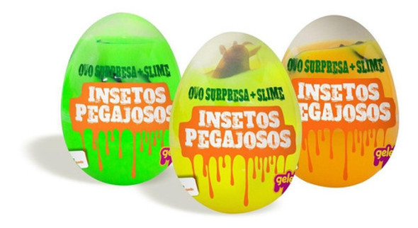 3 Und Ovos Surpresa Unicórnio + 3 Und Insetos Pegajosos 140g 1