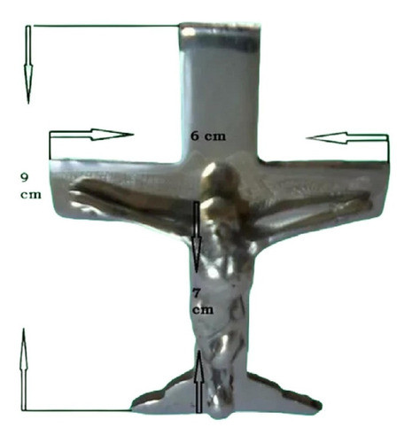 Cristo Con Cruz Bronce Cromado De 6x9 Cm- Artículo Funerario 1
