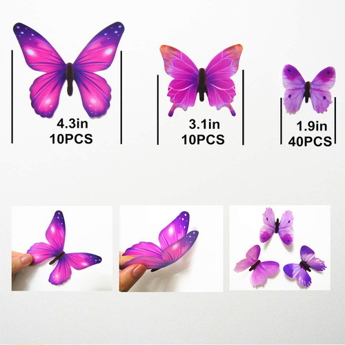 Calcomanas De Pared De La Mariposa De 60 Piezas - Decoracin 1
