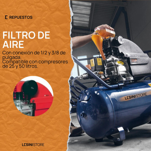 Filtro De Aire Para Compresor  Rosca 1/2 1