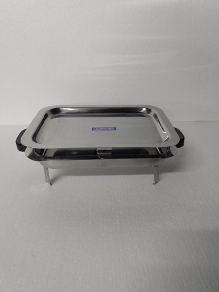 Brasero De Mesa Acero Inox 33 X 24 Acanalado Asas Baquelita 0