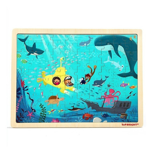 Rompecabezas Puzzle 100pz Bajo El Agua Top Bright Madera Mar 0