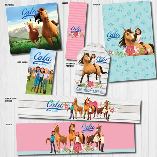 Kit Imprimible Personalizado Caballo Spirit Candy Deco Invit 1