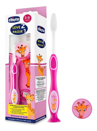 Escova De Dentes Rosa 3-6anos 2und Chicco 0