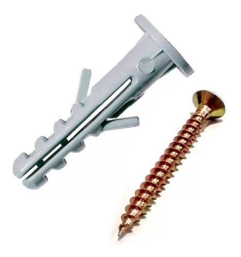 Taco 8 C/tope + Tornillo X 500 Unidades Soleras, Yeso Pvc 0
