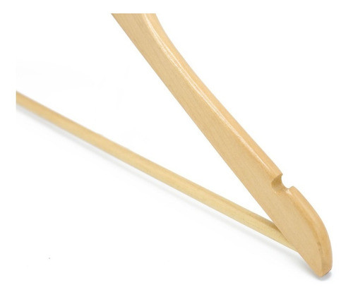 Cabide De Madeira Com Barra Marfim Gancho Ouro Dourado 70 Pç 1