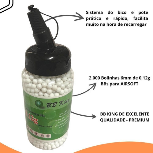 Bbs Airsoft 6mm 12g Atacado Com 2000 Esferas Bbking 1