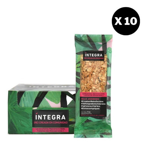 Barritas Integra - Caja X10 ( Cajú Y Arándanos) 0