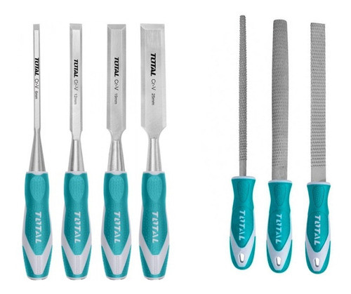 Kit Carpinteria 4 Formones 3 Limas Escofinas Madera Industri 0