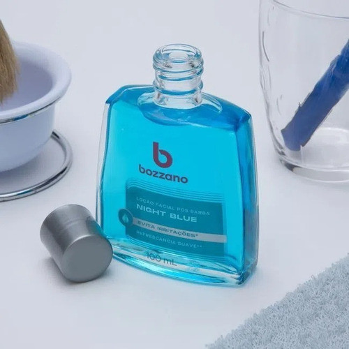 Loção Facial Pós Barba Bozzano Night Blue 100ml - 3unid 1