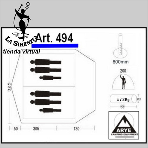 Carpa Estructural Arye 2 Dormitorios + Avance 4 Personas 494 1