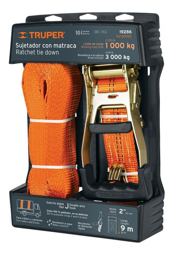 Sujetador Malacate Linga Amarre 3000 Kg 9 Mts Truper 19286 0