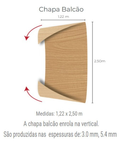 Compensado Flexível Valeflex Balcão 1,22x2,50x 5,4mm 1