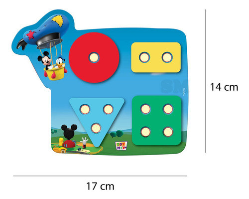 Encaixe Divertido Formas E Cores 17 Peças Mickey Didático 1