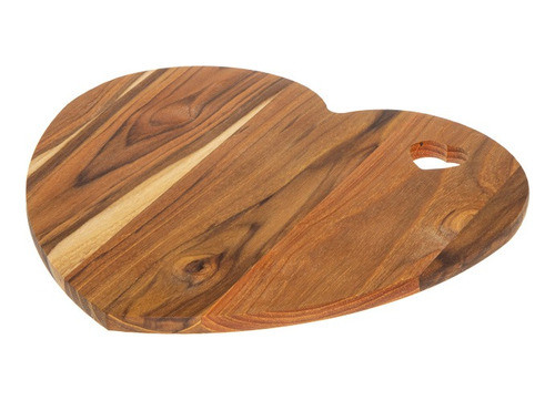 Tabua De Frios Formato Coração Teca Mesa Posta 23x24cm 0