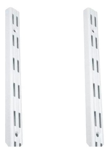 Kit 2 Trilhos Duplo Encaixe Aço Branco 100cm Fico 0
